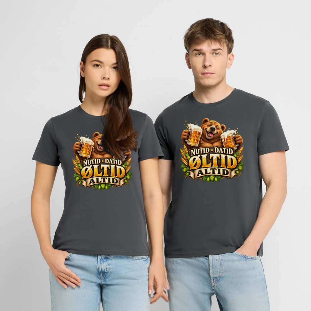 CityShirts - T-shirt - Nutid, datid, øltid – altid - CS006 - charcoal