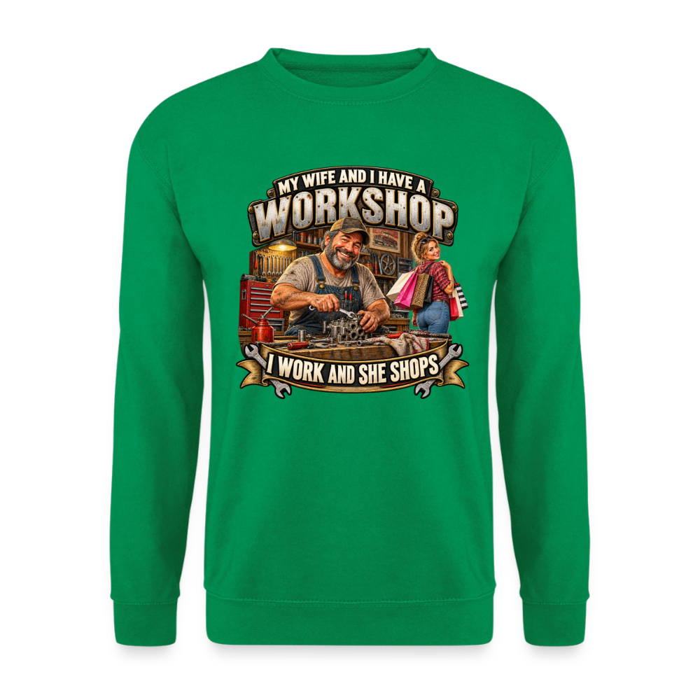 CityShirts - Sweatshirt - Workshop – I work and she shops - CS021 - kelly grøn