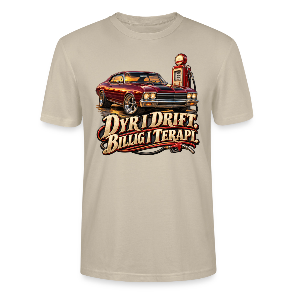 CityShirts - T-shirt - Dyr i drift. Billig i terapi. – V8 - CS029 - beige