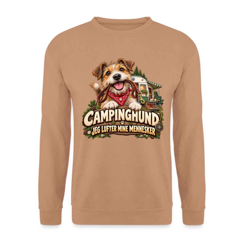 CityShirts - Sweatshirt - Campinghund – Jeg lufter mine mennesker - CS041 - mokka