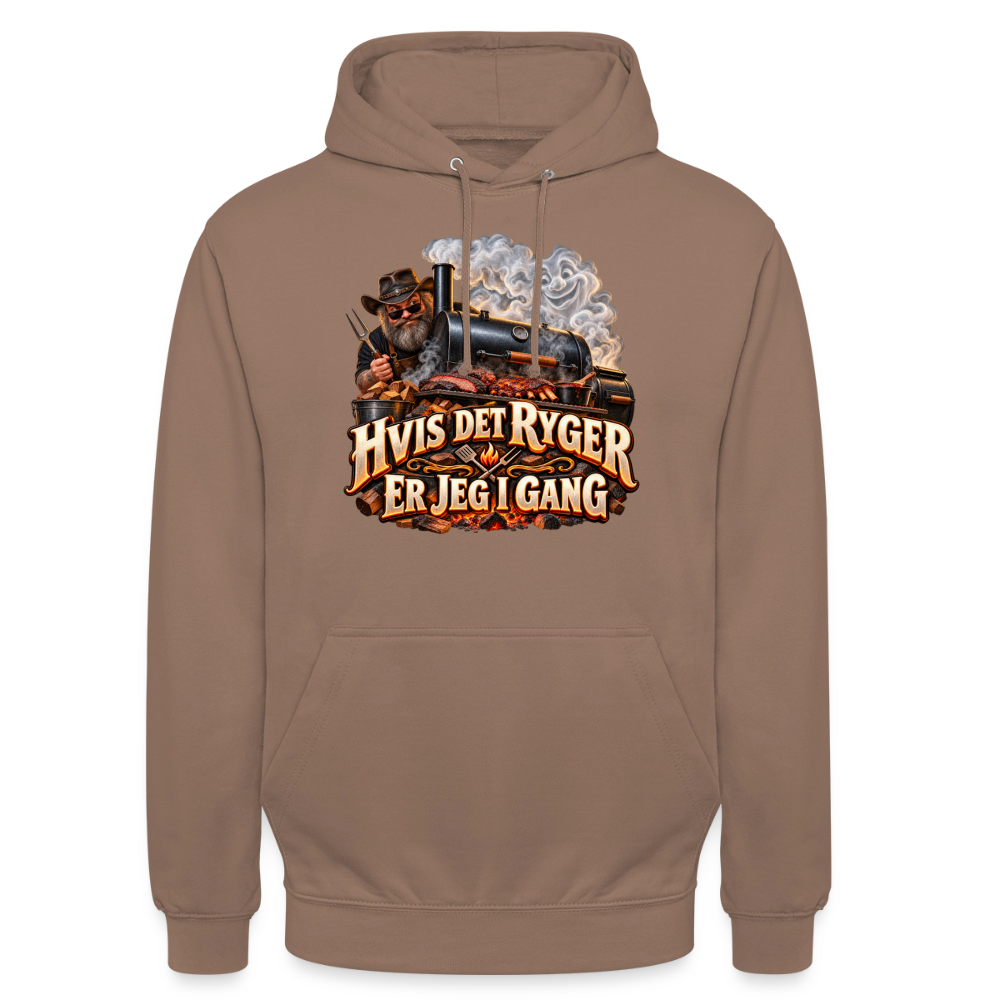 CityShirts - Hoodie - Hvis det ryger, er jeg i gang - CS051 - mokka