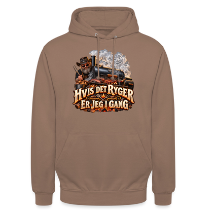 CityShirts - Hoodie - Hvis det ryger, er jeg i gang - CS051 - mokka