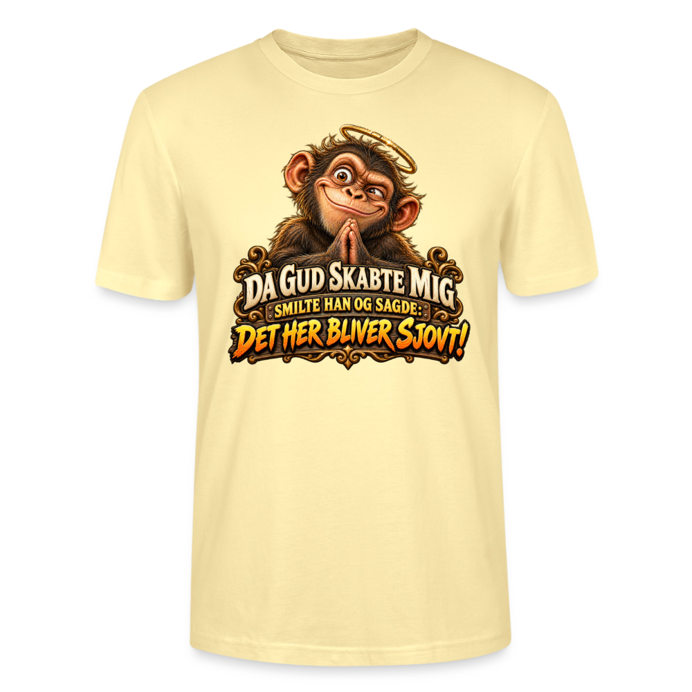 CityShirts - T-shirt - Da Gud skabte mig – Det her bliver sjovt! - CS004 - cremefarvet