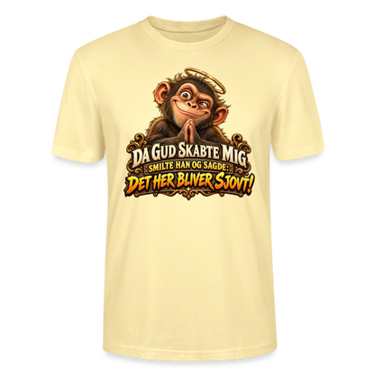 CityShirts - T-shirt - Da Gud skabte mig – Det her bliver sjovt! - CS004 - cremefarvet
