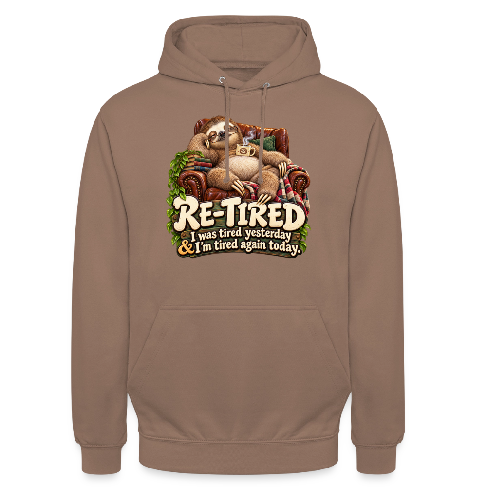 CityShirts - Hoodie - Re-tired – Tired again today - CS009 - mokka