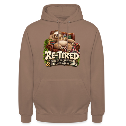 CityShirts - Hoodie - Re-tired – Tired again today - CS009 - mokka