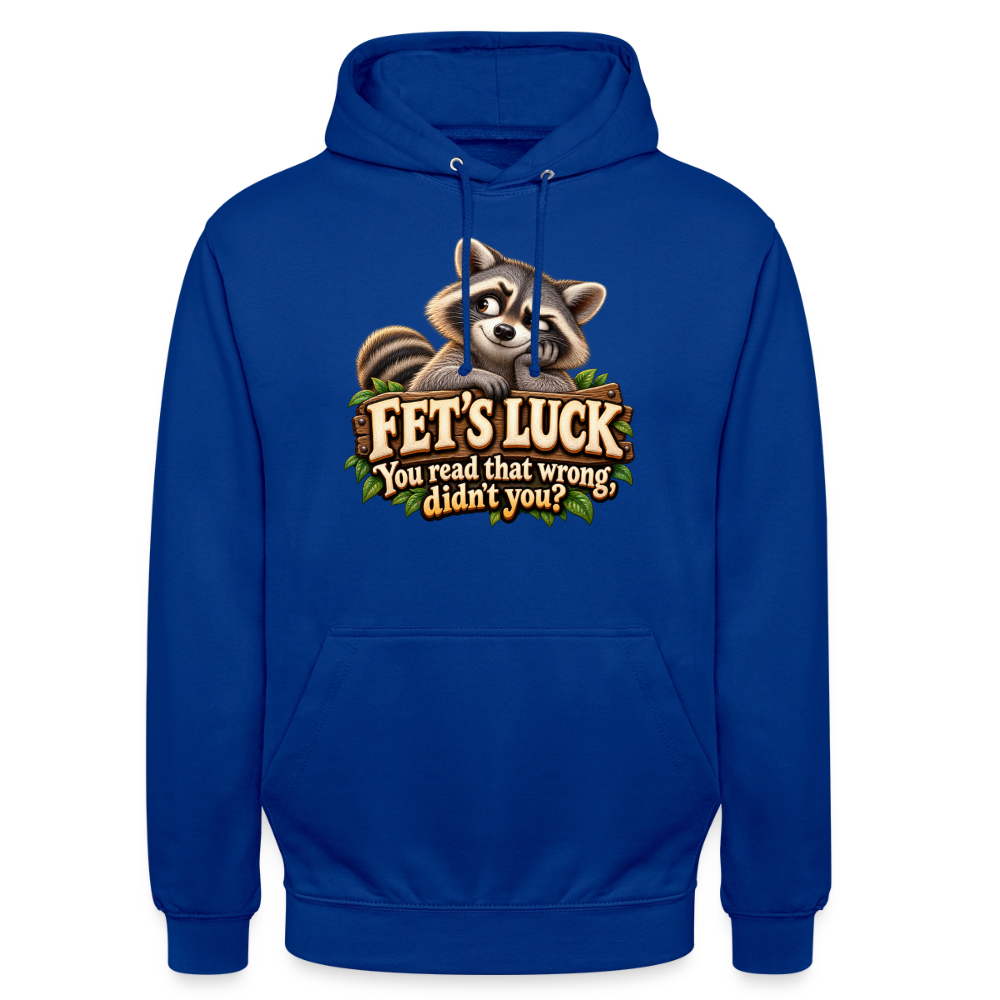 CityShirts - Hoodie - Fet’s Luck – You read that wrong, didn’t you? - CS003 - kongeblå
