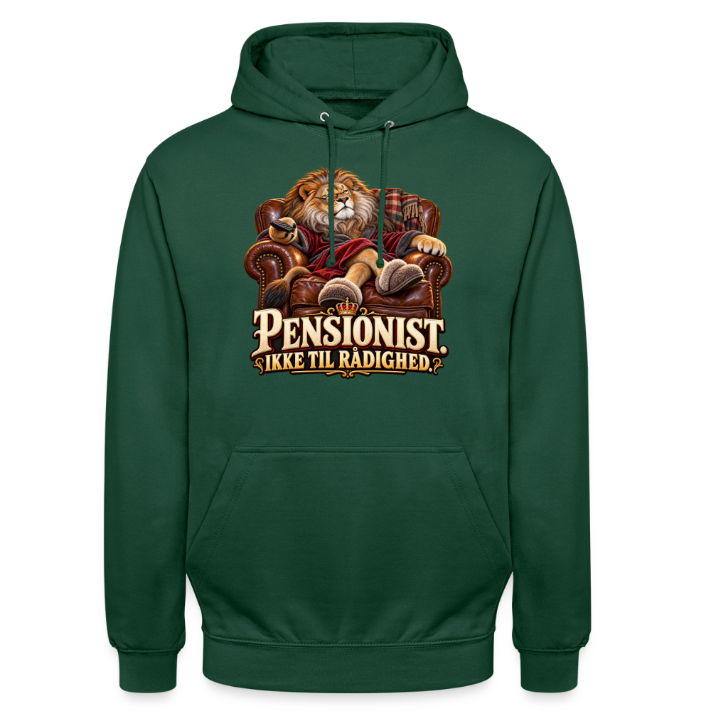 CityShirts - Hoodie - Pensionist. Ikke til rådighed. - CS030 - flaskegrøn