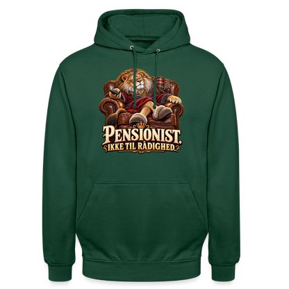 CityShirts - Hoodie - Pensionist. Ikke til rådighed. - CS030 - flaskegrøn
