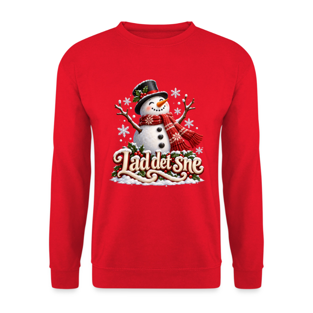 CityShirts - Sweatshirt - Lad det sne – snemand - CS064 - rød