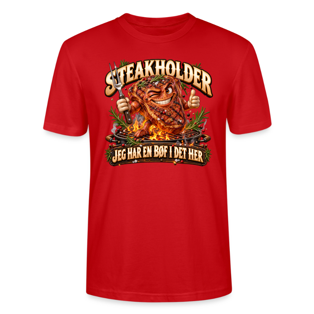 CityShirts - T-shirt - Steakholder – Jeg har en bøf i det her - CS052 - rød