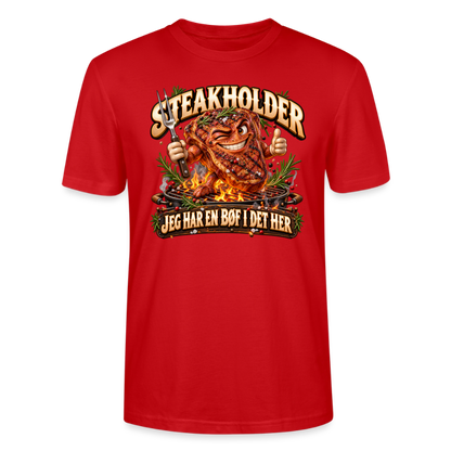 CityShirts - T-shirt - Steakholder – Jeg har en bøf i det her - CS052 - rød