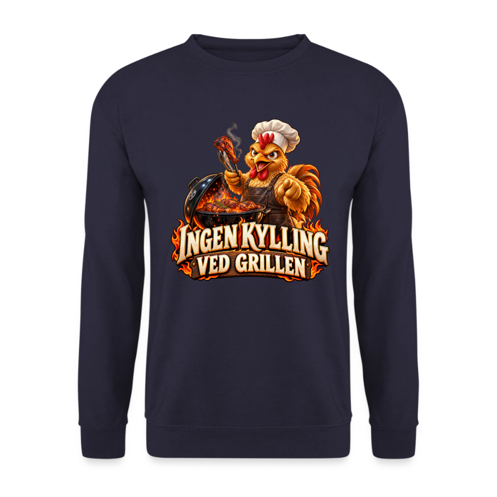 CityShirts - Sweatshirt - Ingen kylling ved grillen - CS054 - marineblå