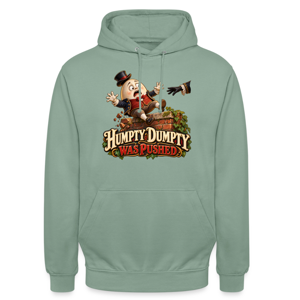 CityShirts - Hoodie - Humpty Dumpty was pushed - CS016 - grågrøn