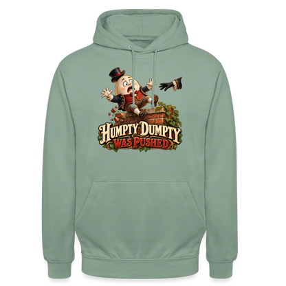 CityShirts - Hoodie - Humpty Dumpty was pushed - CS016 - grågrøn