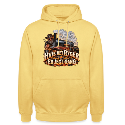 CityShirts - Hoodie - Hvis det ryger, er jeg i gang - CS051 - citrongul