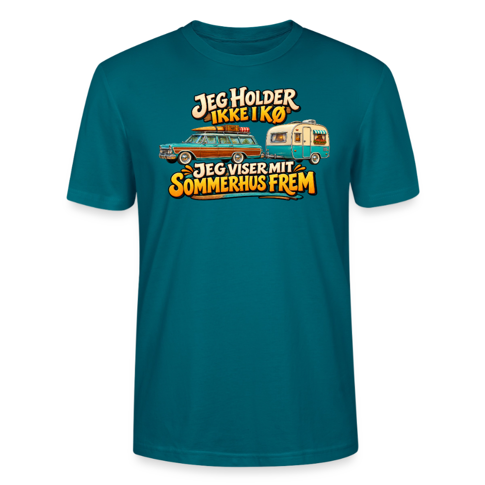 CityShirts - T-shirt - Jeg holder ikke i kø – Jeg viser mit sommerhus frem - CS034 - havblå