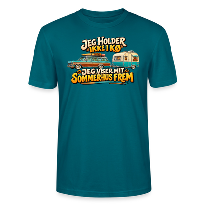 CityShirts - T-shirt - Jeg holder ikke i kø – Jeg viser mit sommerhus frem - CS034 - havblå