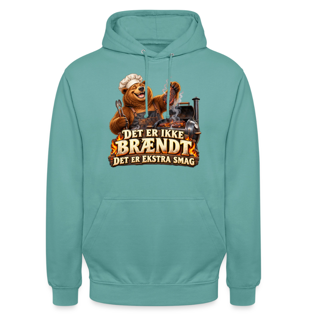 CityShirts - Hoodie - Det er ikke brændt – Det er ekstra smag - CS046 - pastelturkis