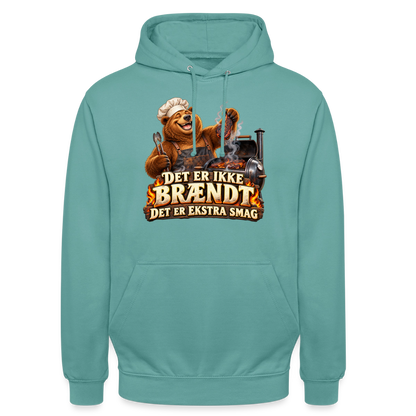 CityShirts - Hoodie - Det er ikke brændt – Det er ekstra smag - CS046 - pastelturkis