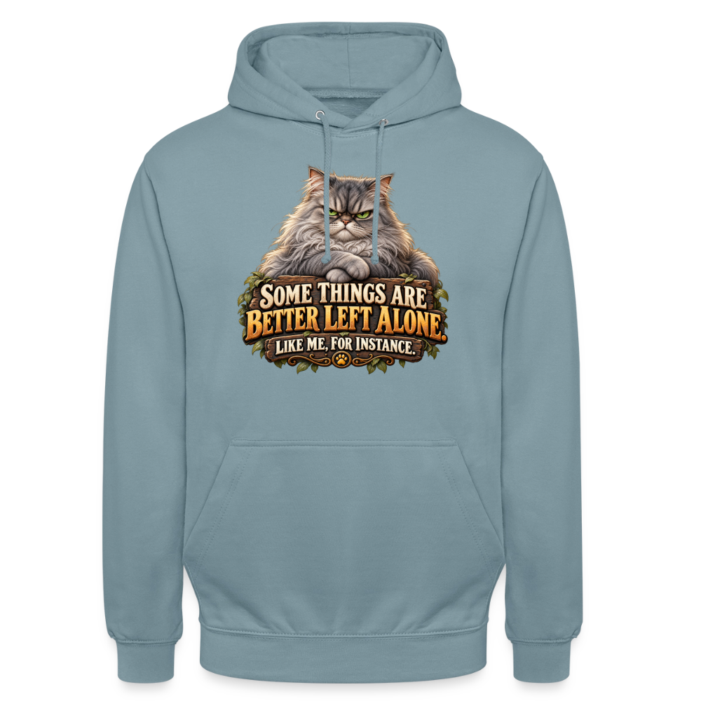 CityShirts - Hoodie - Better left alone – Like me, for instance - CS015 - gråblå