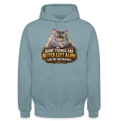 CityShirts - Hoodie - Better left alone – Like me, for instance - CS015 - gråblå