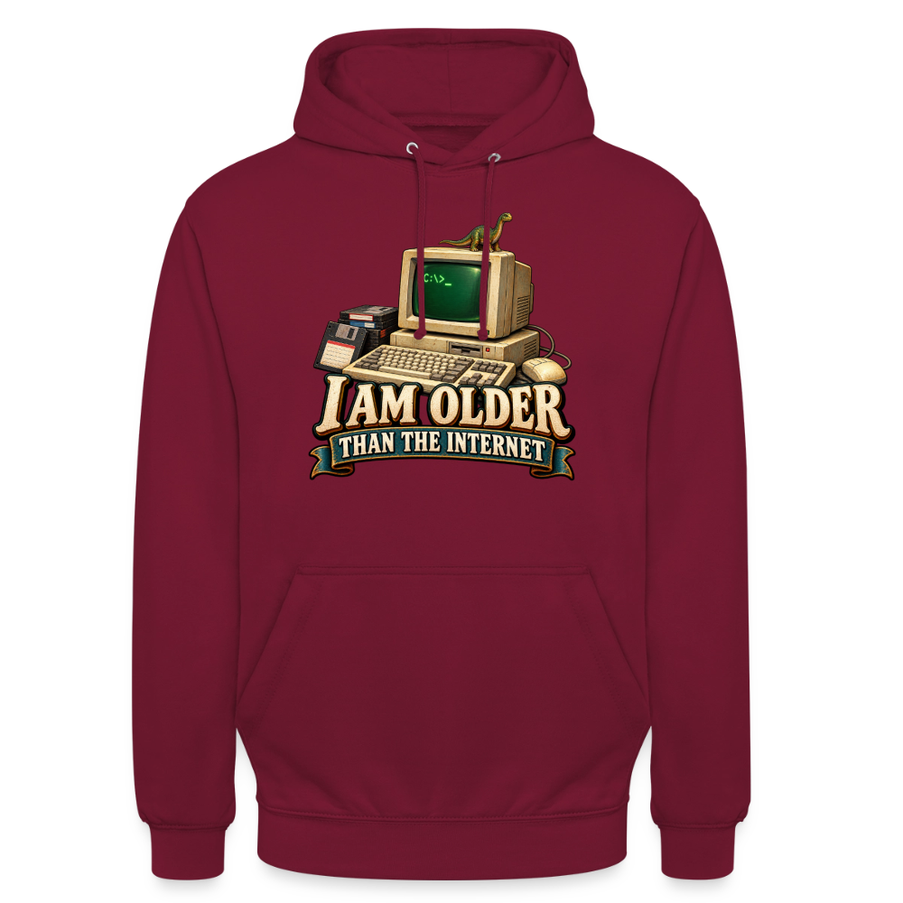 CityShirts - Hoodie - I am older than the internet - CS022 - bordeaux