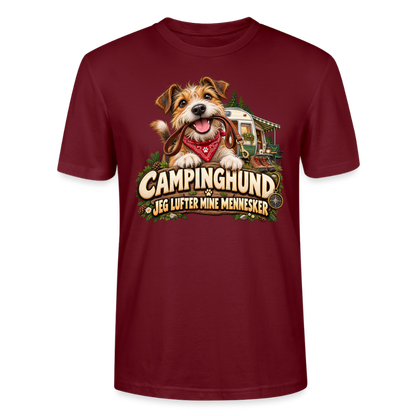 CityShirts - T-shirt - Campinghund – Jeg lufter mine mennesker - CS041 - burgunder-rød