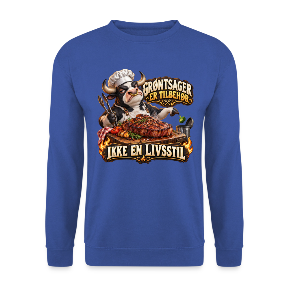CityShirts - Sweatshirt - Grøntsager er tilbehør – Ikke en livsstil - CS053 - kongeblå
