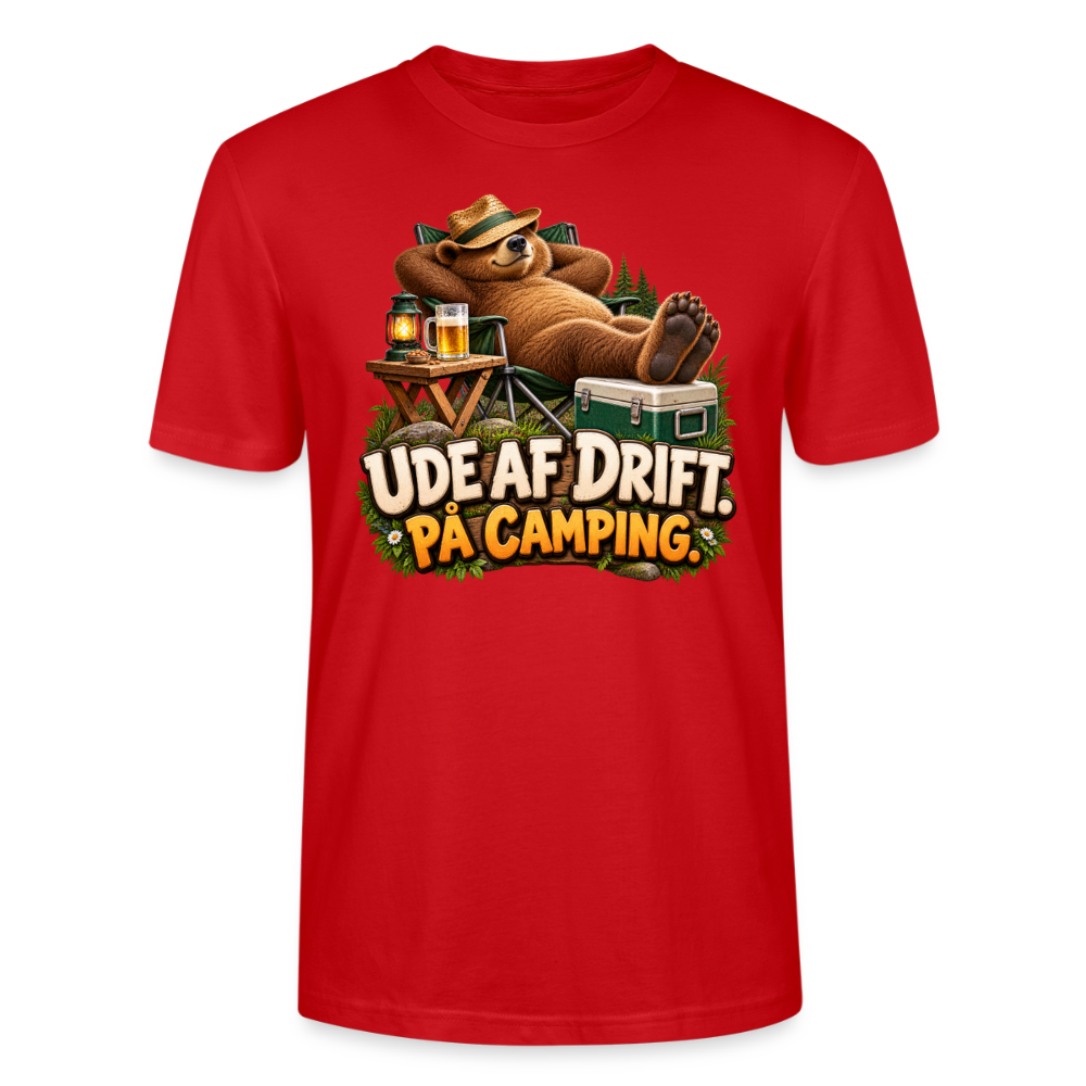 CityShirts - T-shirt - Ude af drift. På camping. - CS035 - rød