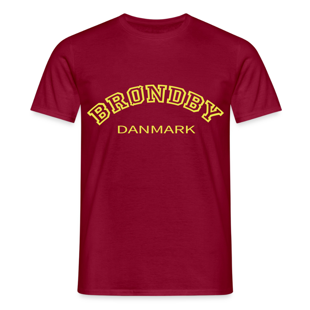 Herre-T-shirt - Brøndby - teglrød