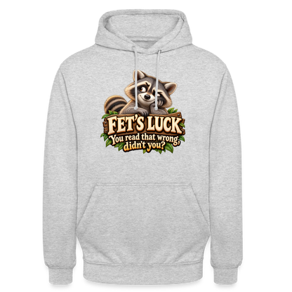 CityShirts - Hoodie - Fet’s Luck – You read that wrong, didn’t you? - CS003 - lysegrå meleret