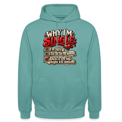 CityShirts - Hoodie - Why I’m Single - CS007 - pastelturkis