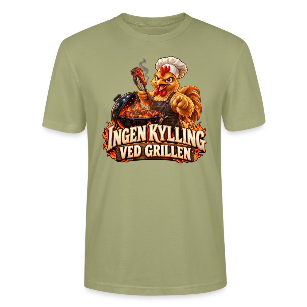 CityShirts - T-shirt - Ingen kylling ved grillen - CS054 - grågrøn