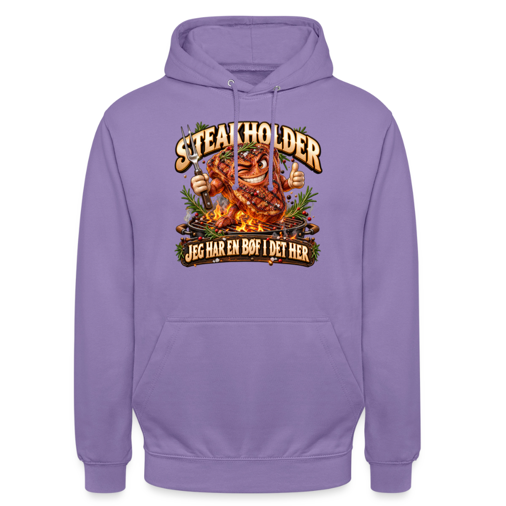 CityShirts - Hoodie - Steakholder – Jeg har en bøf i det her - CS052 - lavendel