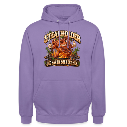 CityShirts - Hoodie - Steakholder – Jeg har en bøf i det her - CS052 - lavendel