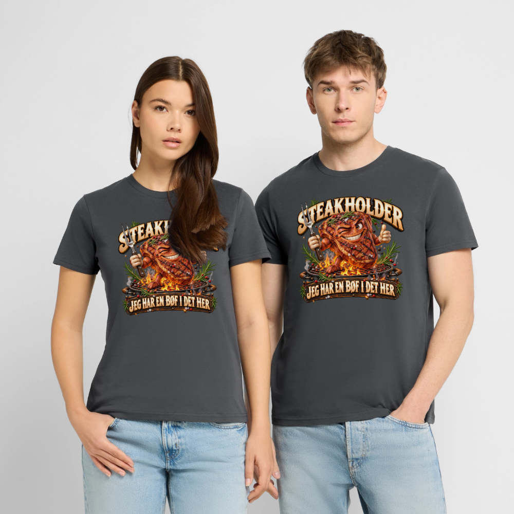 CityShirts - T-shirt - Steakholder – Jeg har en bøf i det her - CS052 - charcoal