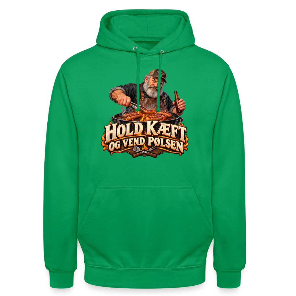 CityShirts - Hoodie - Hold kæft og vend pølsen - CS045 - kelly grøn