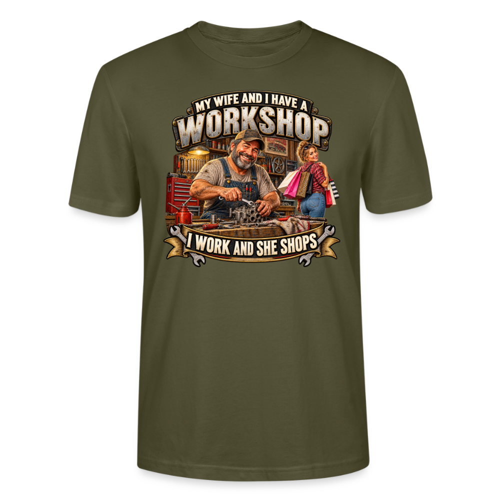 CityShirts - T-shirt - Workshop – I work and she shops - CS021 - khaki