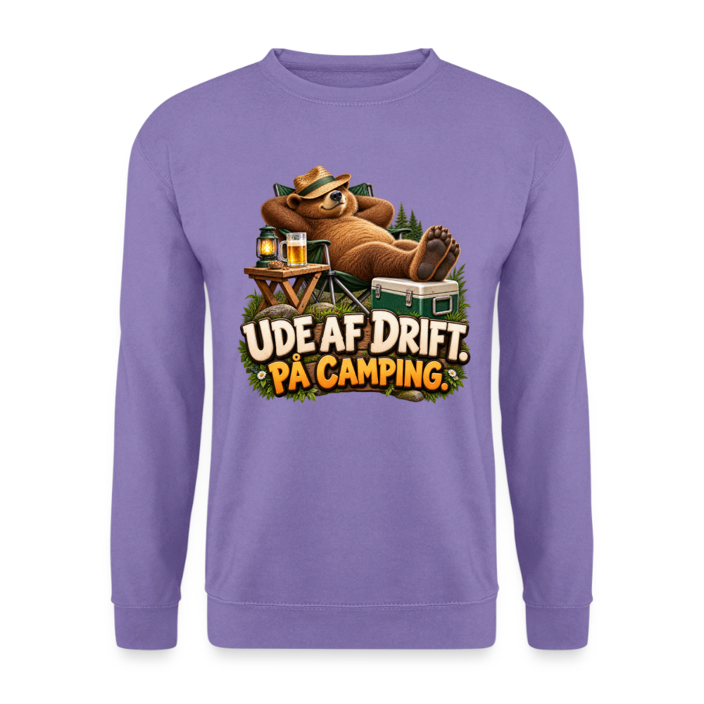 CityShirts - Sweatshirt - Ude af drift. På camping. - CS035 - lavendel