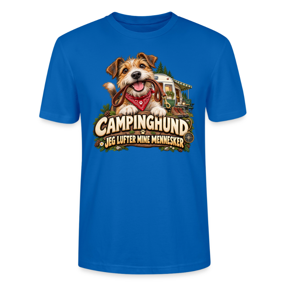 CityShirts - T-shirt - Campinghund – Jeg lufter mine mennesker - CS041 - påfugleblå