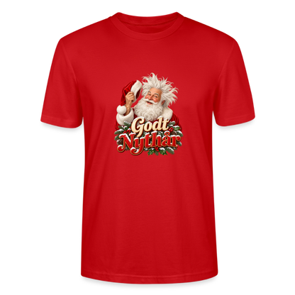 CityShirts - T-shirt - Godt Nythår – julemand med morgenhår - CS061 - rød