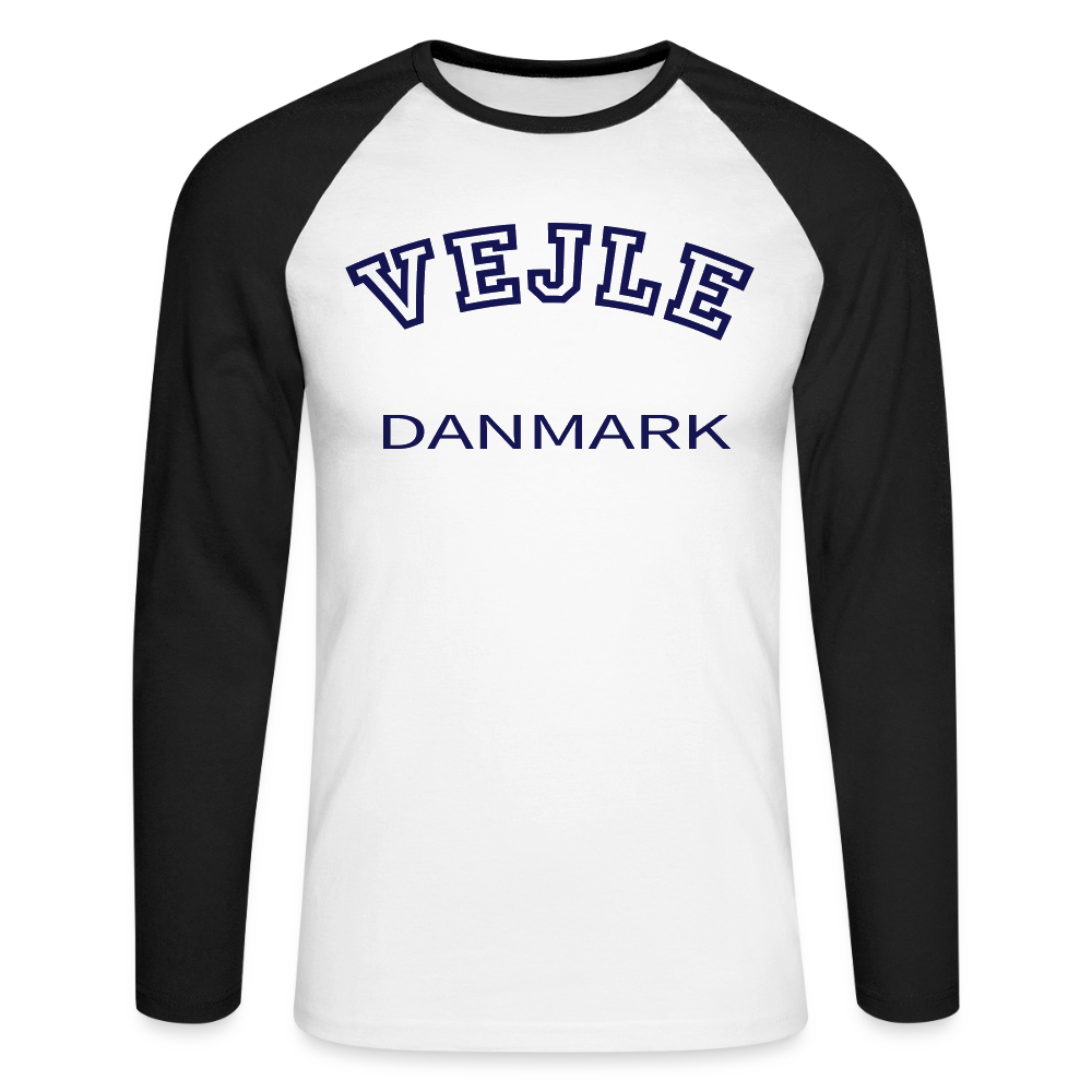 CityShirt - Baseball T-Shirt - Vejle - hvid/sort