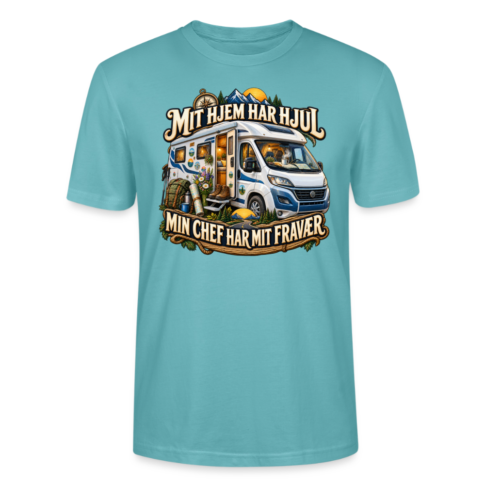 CityShirts - T-shirt - Mit hjem har hjul – Min chef har mit fravær - CS040 - pastelturkis