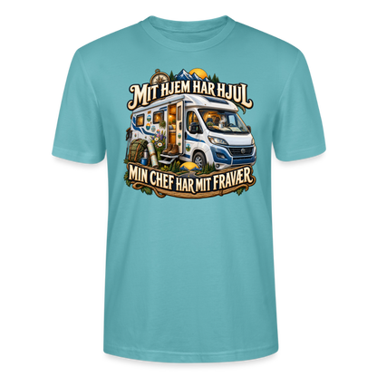 CityShirts - T-shirt - Mit hjem har hjul – Min chef har mit fravær - CS040 - pastelturkis