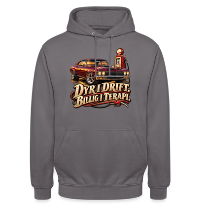 CityShirts - Hoodie - Dyr i drift. Billig i terapi. – V8 - CS029 - mellemgrå