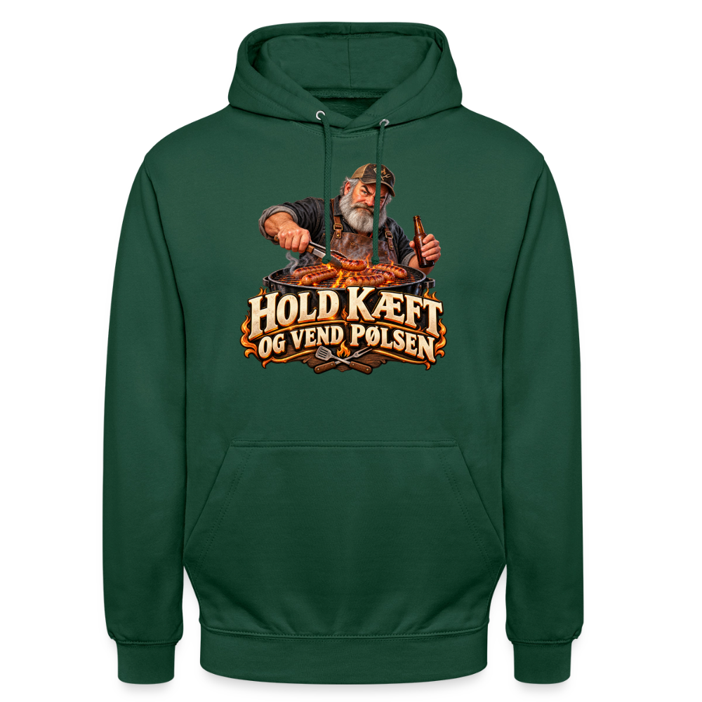 CityShirts - Hoodie - Hold kæft og vend pølsen - CS045 - flaskegrøn