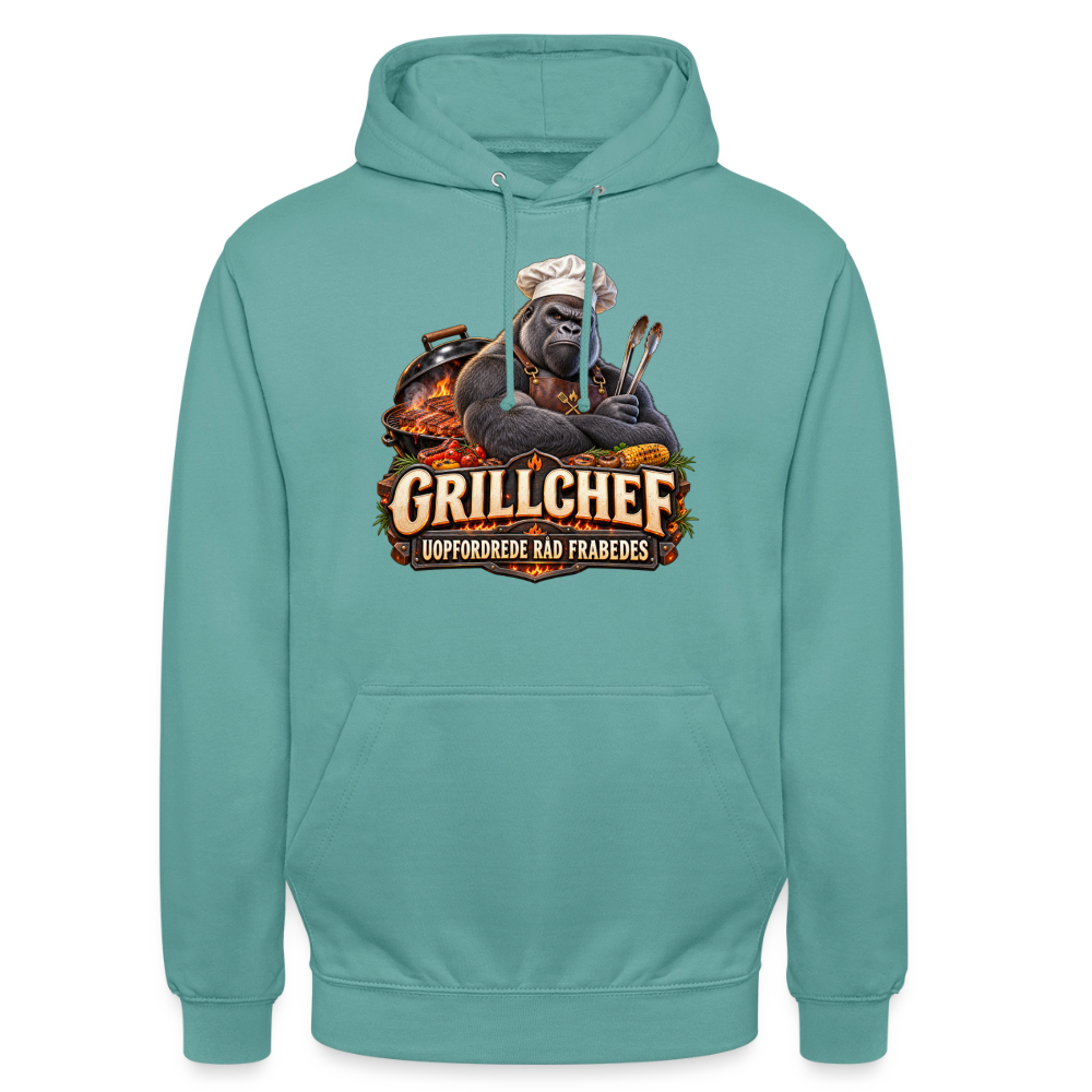 CityShirts - Hoodie - Grillchef – Uopfordrede råd frabedes - CS047 - pastelturkis