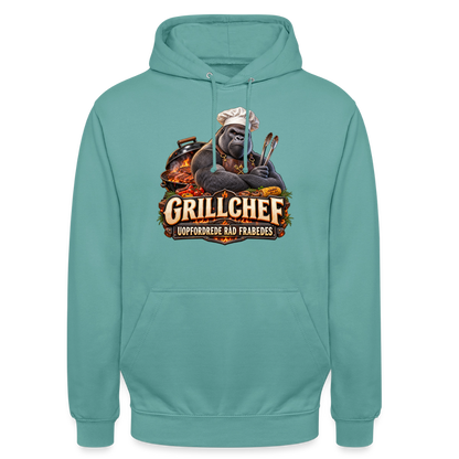 CityShirts - Hoodie - Grillchef – Uopfordrede råd frabedes - CS047 - pastelturkis
