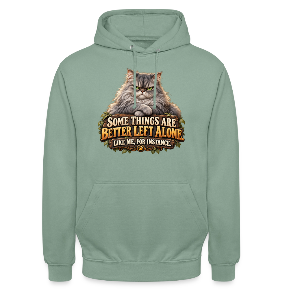 CityShirts - Hoodie - Better left alone – Like me, for instance - CS015 - grågrøn